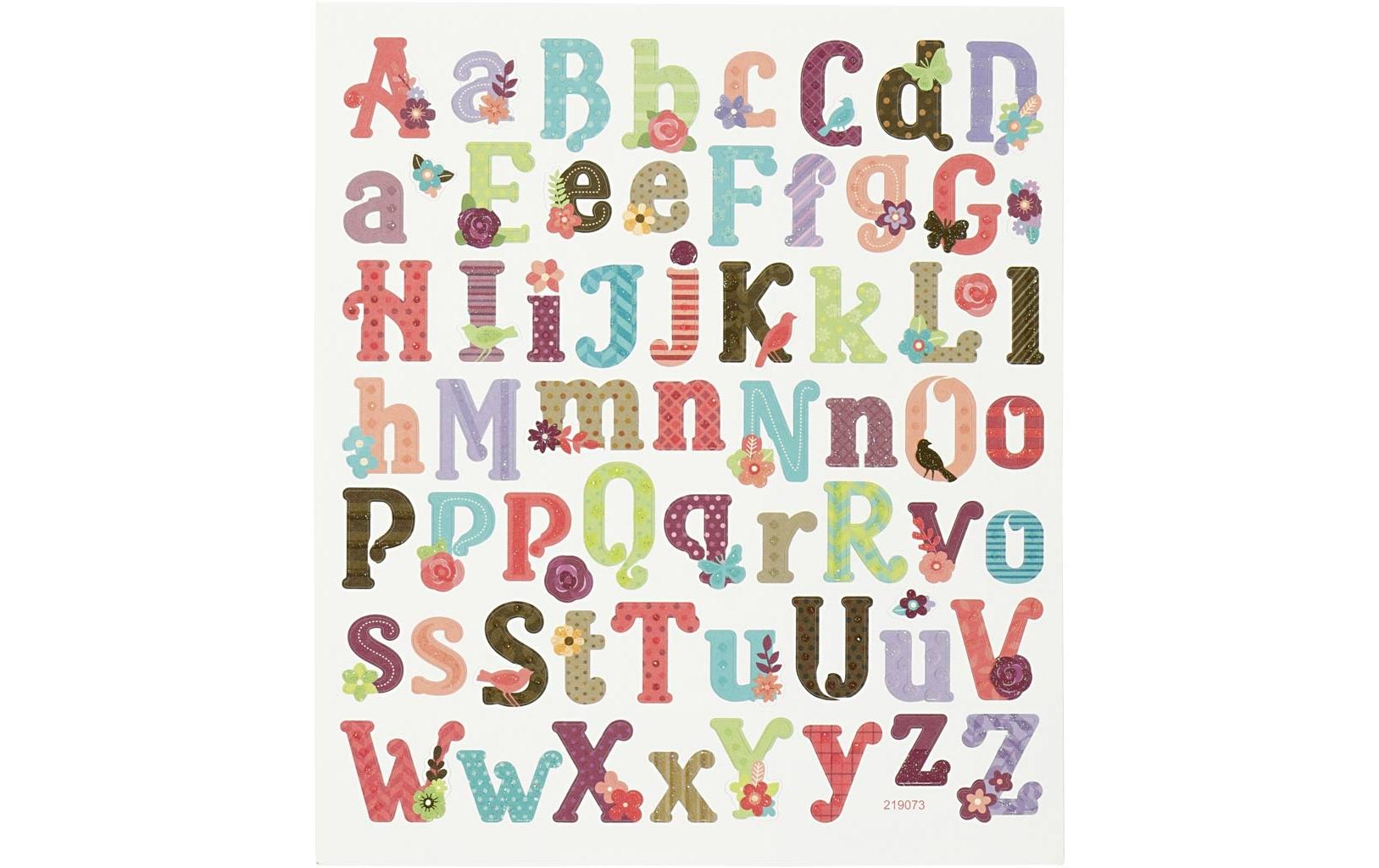 Creativ Company Sticker Alphabet ca 35 Sticker, Blatt 15 x 16.5 cm