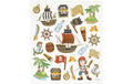 Creativ Company Sticker Piraten ca 35 Sticker, Blatt 15 x 16.5 cm