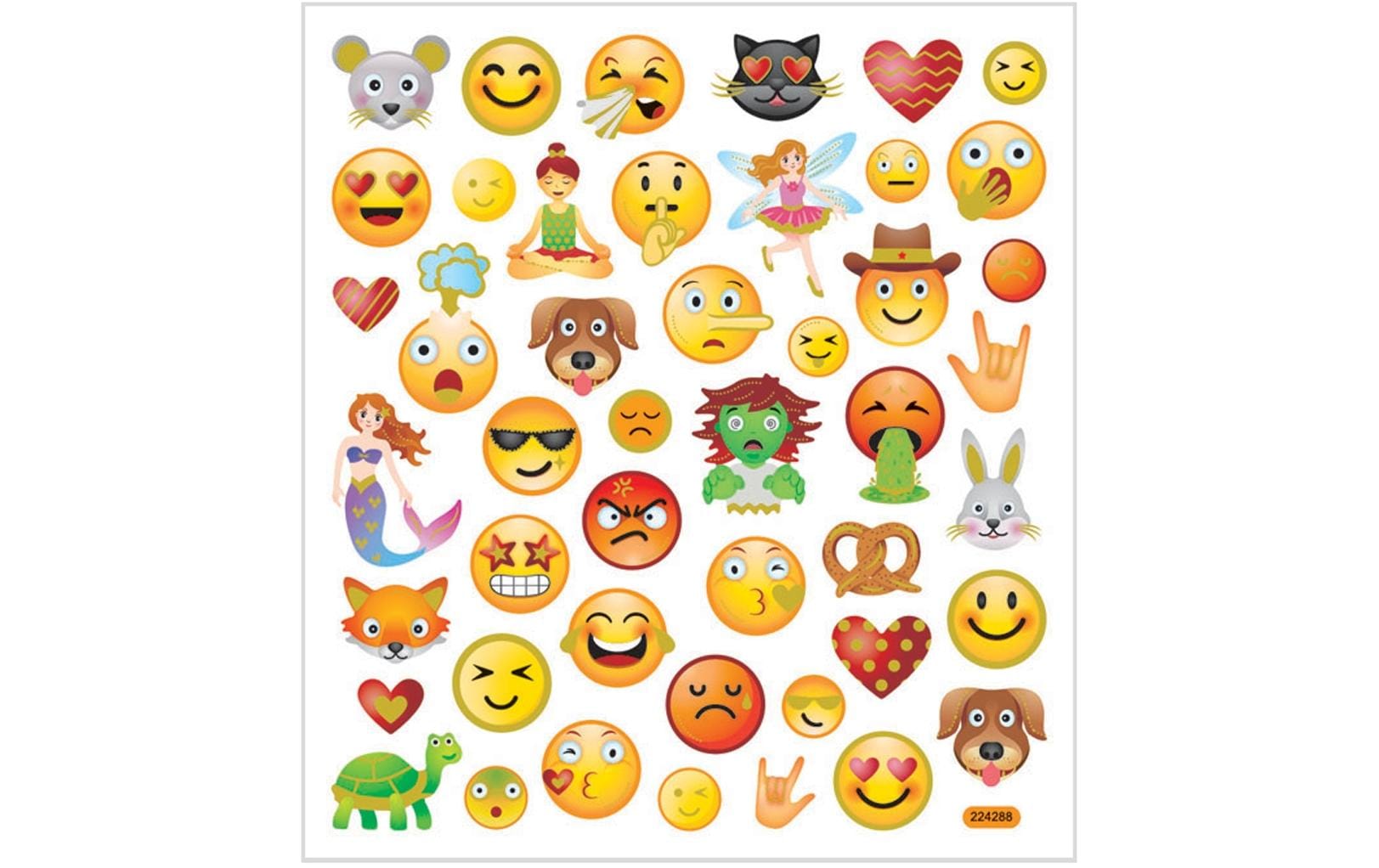 Creativ Company Sticker Emoij ca 35 Sticker, Blatt 15 x 16.5 cm