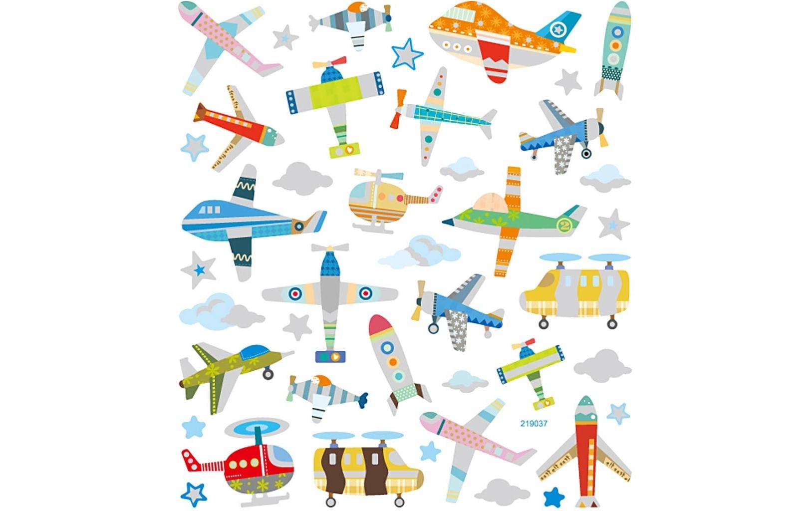 Creativ Company Sticker Flugzeuge ca 35 Sticker, Blatt 15 x 16.5 cm
