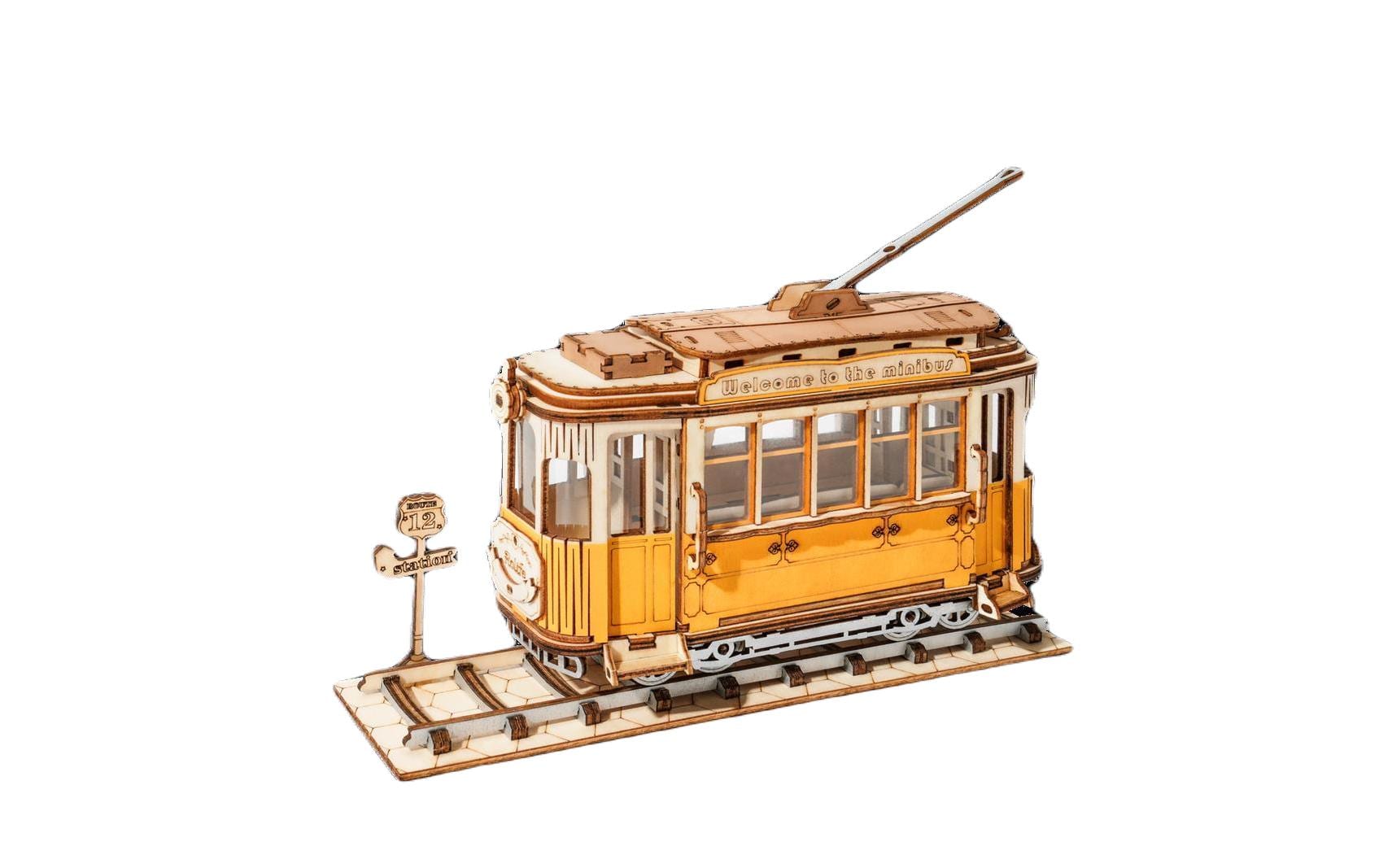 Robotime Strassenbahn Holzbausatz