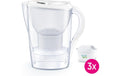 Brita Tischwasserfilter Marella weiss + Kar inkl. 3 Kartuschen, 2.4 Liter