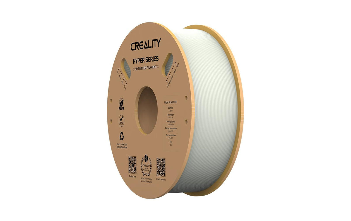 Creality, Filament PLA Hyper, Weiss, 1.75 m 1.75mm Filament, 195-210Grad, 1Kg, Weiss