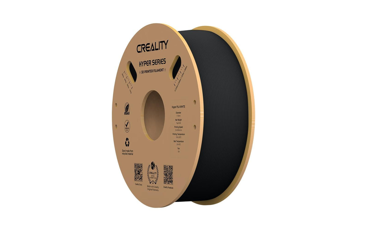Creality, Filament PLA Hyper, Schwarz, 1.75 1.75mm Filament, 195-210Grad, 1Kg, Schwarz