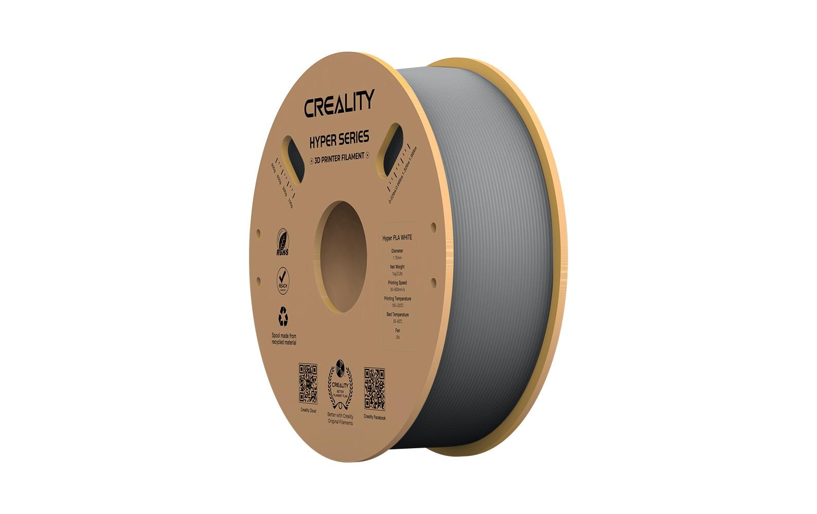 Creality Filament PLA Hyper Grau 1.75mm Filament, 195-210Grad, 1Kg, Grau