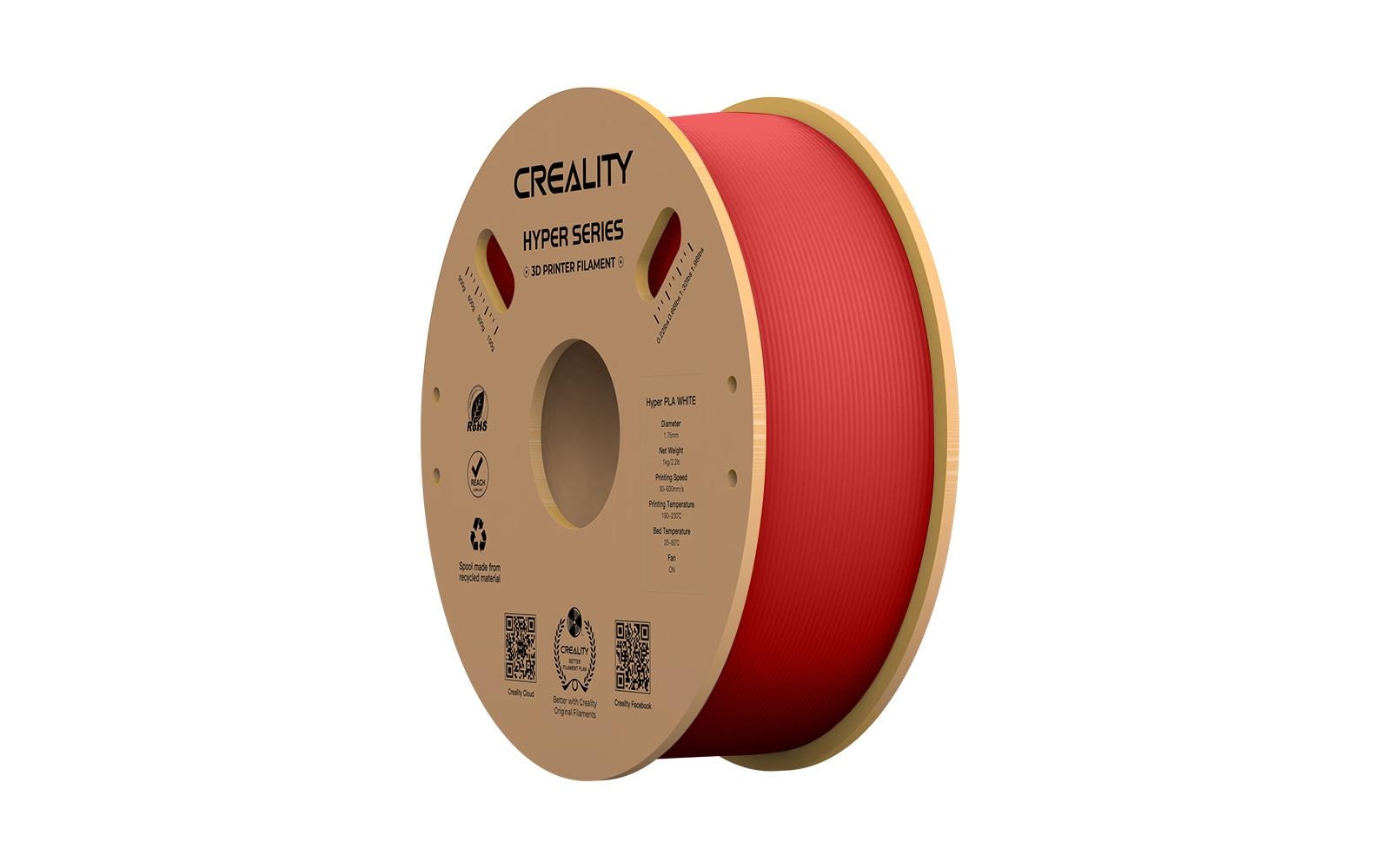 Creality Filament PLA Hyper Rot 1.75mm Filament, 195-210Grad, 1Kg, Rot