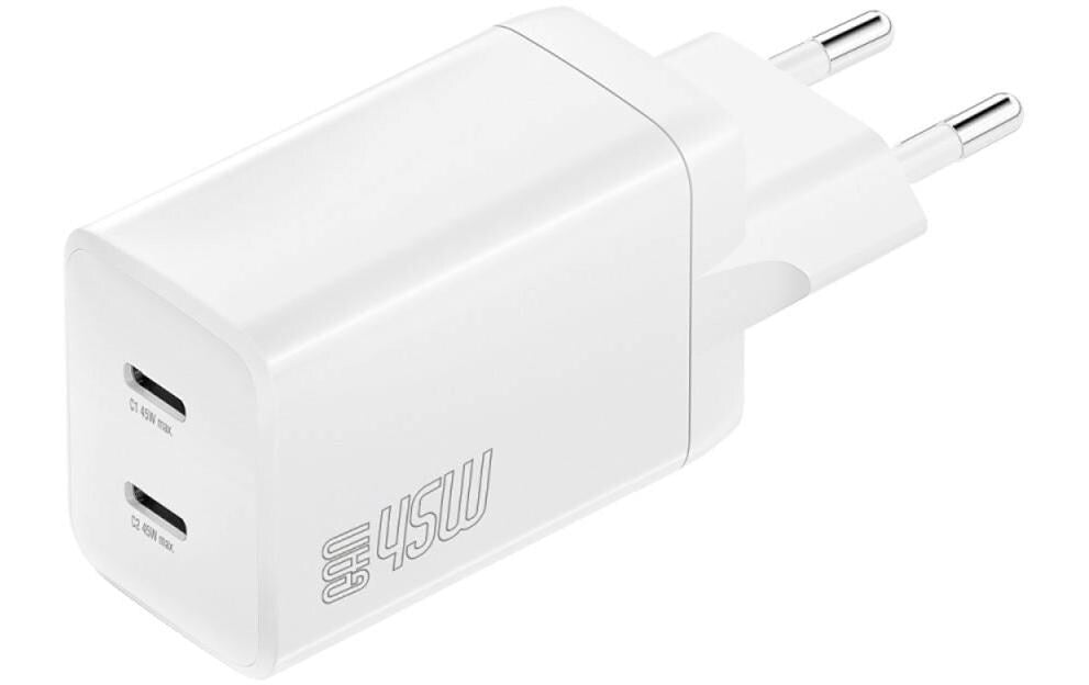 4smarts PDPlug Dual 45W GaN, Weiss 2x USB-C