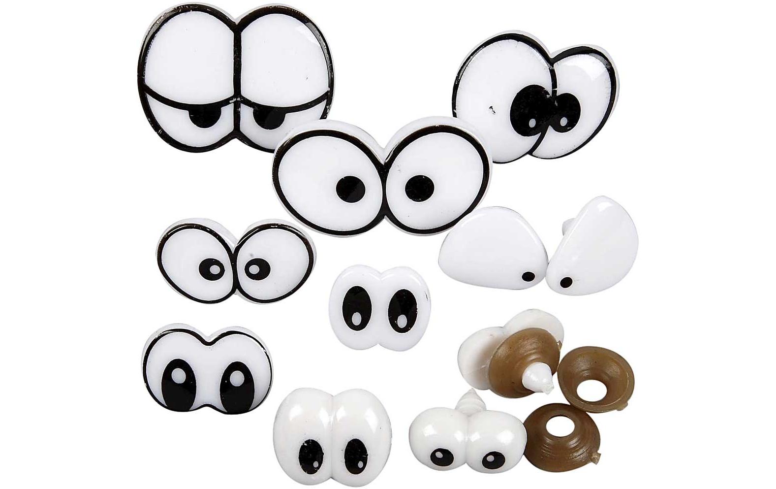 Creativ Company Augen mit Ansteckvorrichtun 2-3cm, 9 Designs
