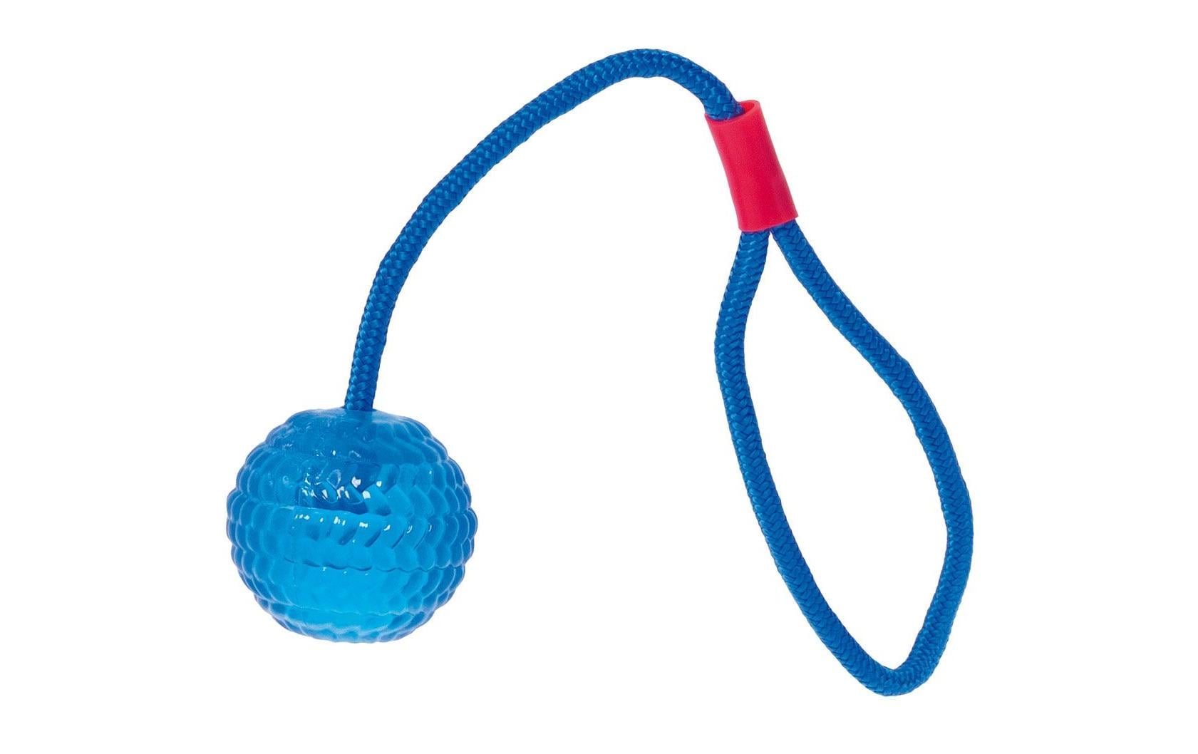 Swisspet Ball mit Wurfseil hellblau Non Toxic Material, 7cm