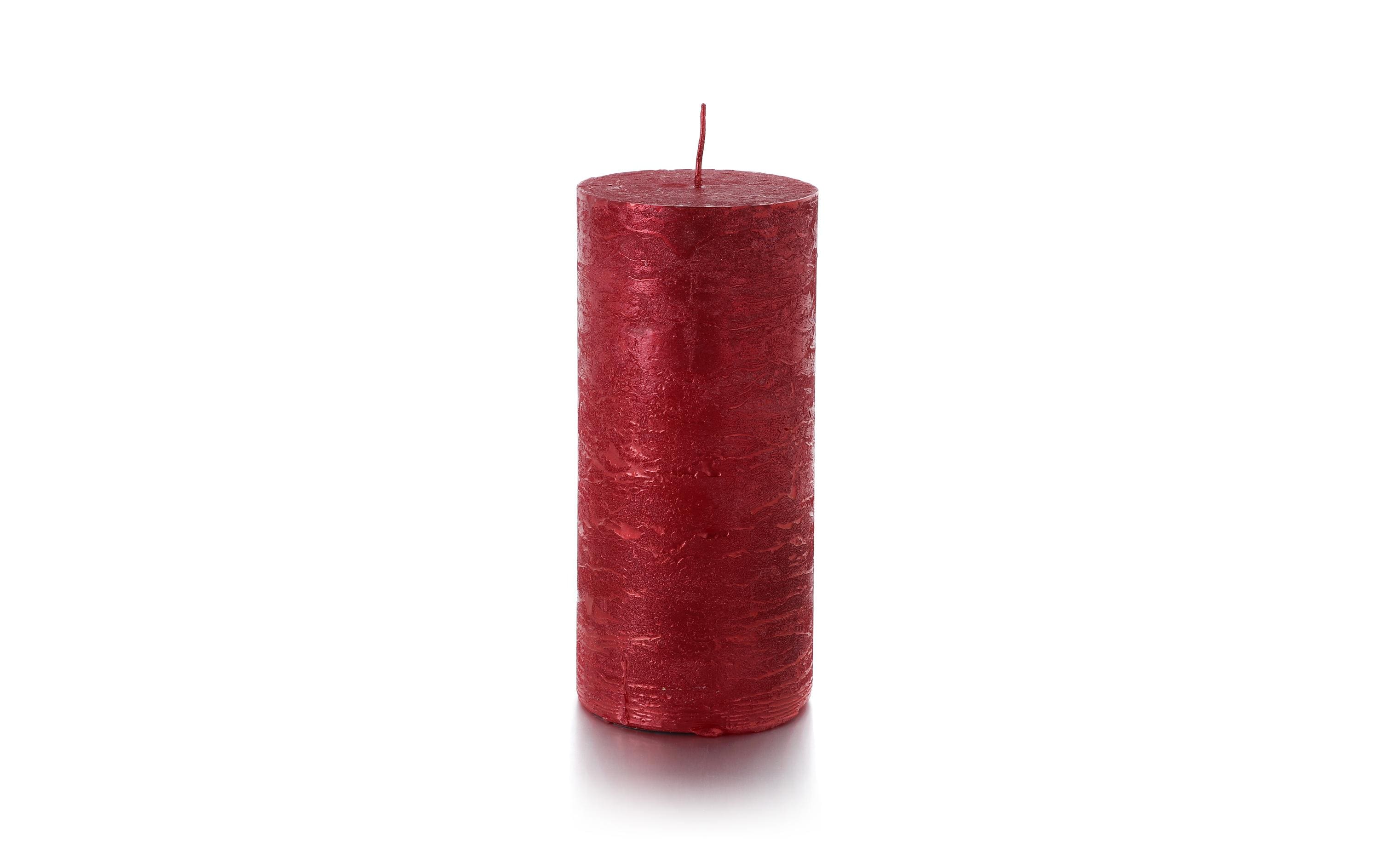 balthasar Zylinderkerze Rustico, Rot 15x7 cm (HxD)