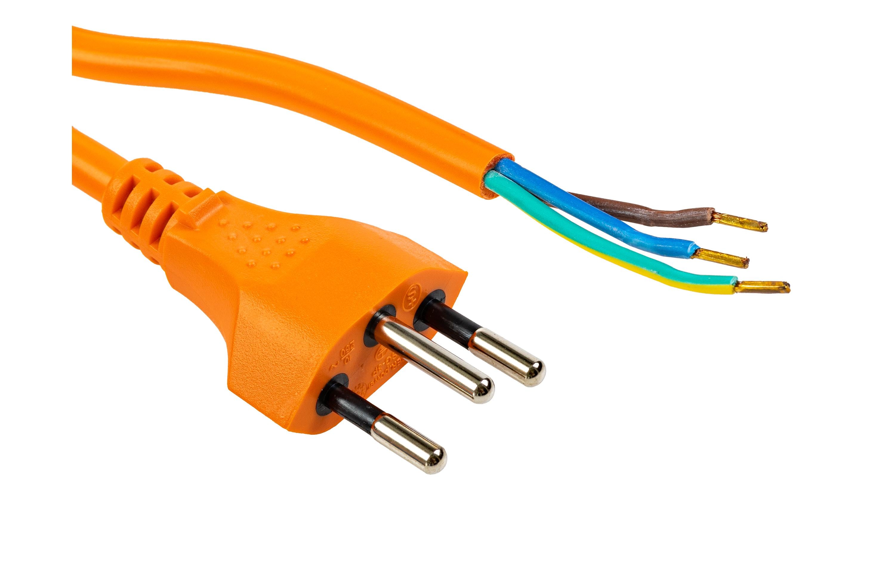 F.power Verlängerungskabel OE-T12 5.0m or 230V, H05VV-F 3G1.00, OE, orange (5/50)