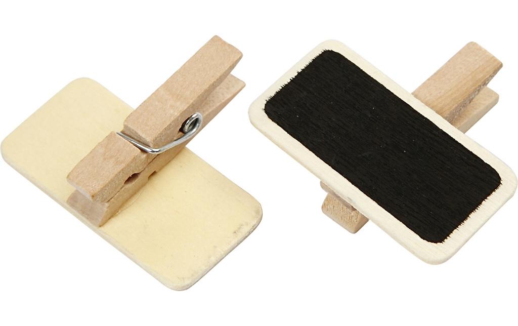 Creativ Company Mini Kreidetafel mit Klammern, 4x2cm, 12 Stück