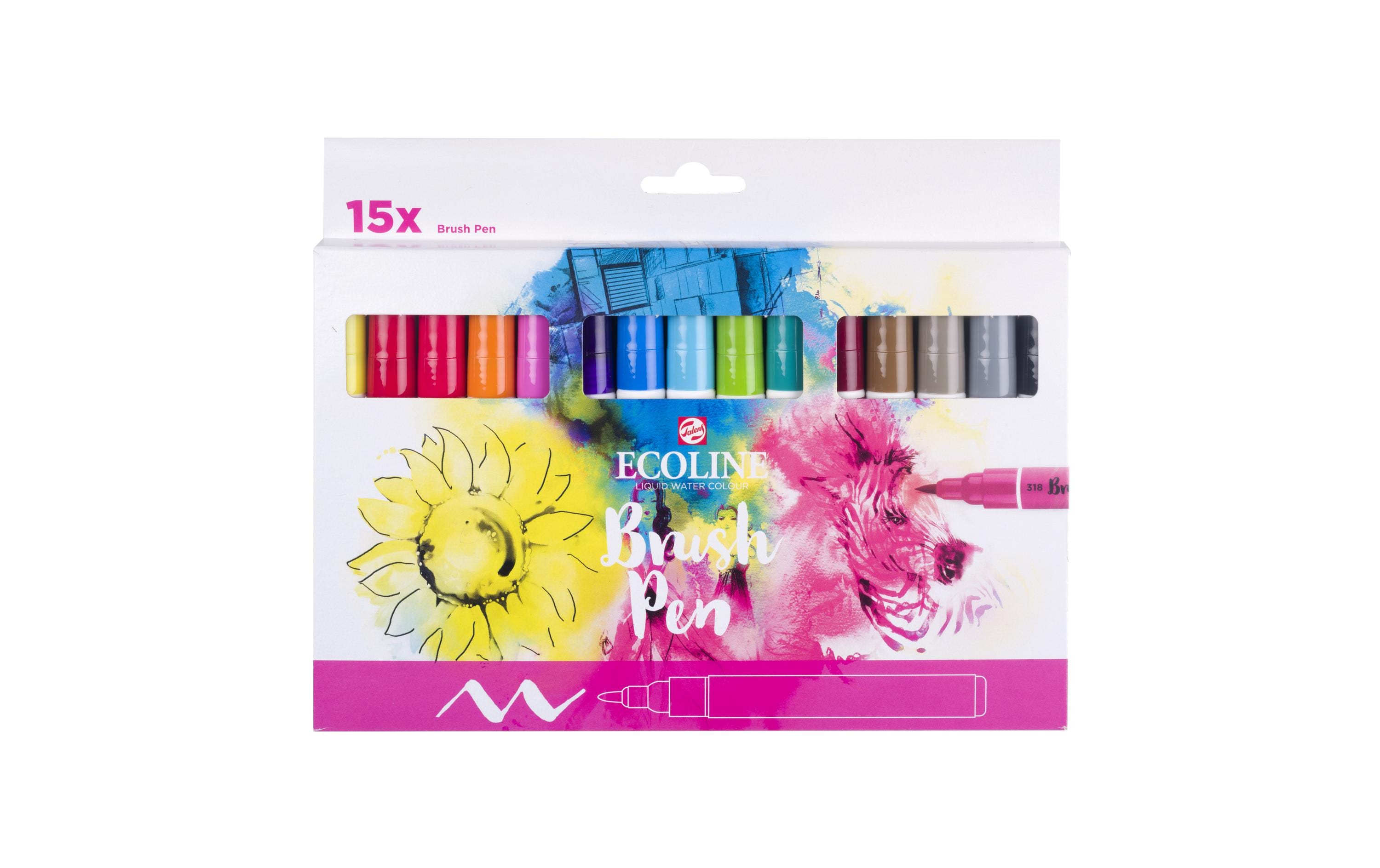 Talens Brush Pen Ecoline Set 15 Brush Pens