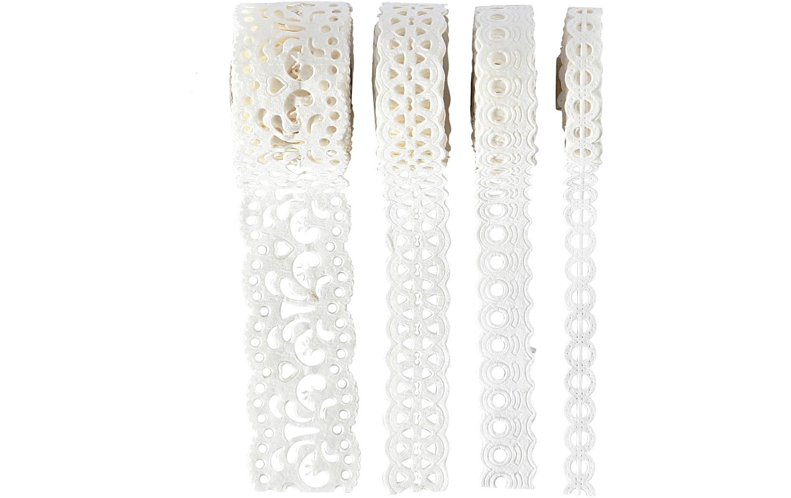 Creativ Company Dekoklebeband Spitzen 4 Rollen, 8-23 mm, 2 m