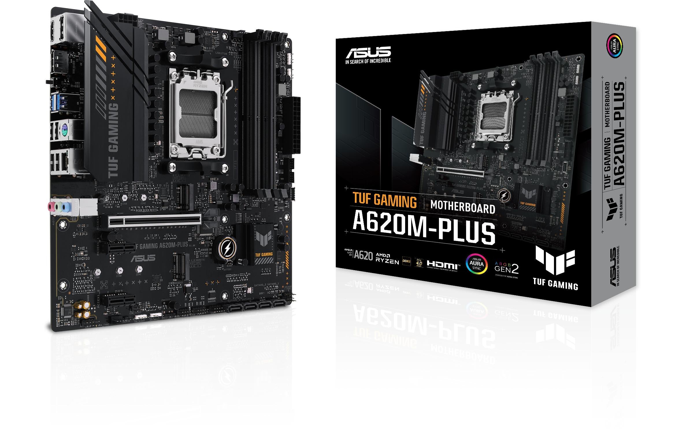 ASUS TUF GAMING A620M-PLUS, mATX, AM5 AMD A620, 4x DDR5, PCI-E 4.0