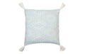 JEAN& LEN Kissenbezug mit Quasten,Ecru-Mint 45x45 cm, 100% Bio-Baumwolle, Jaquard