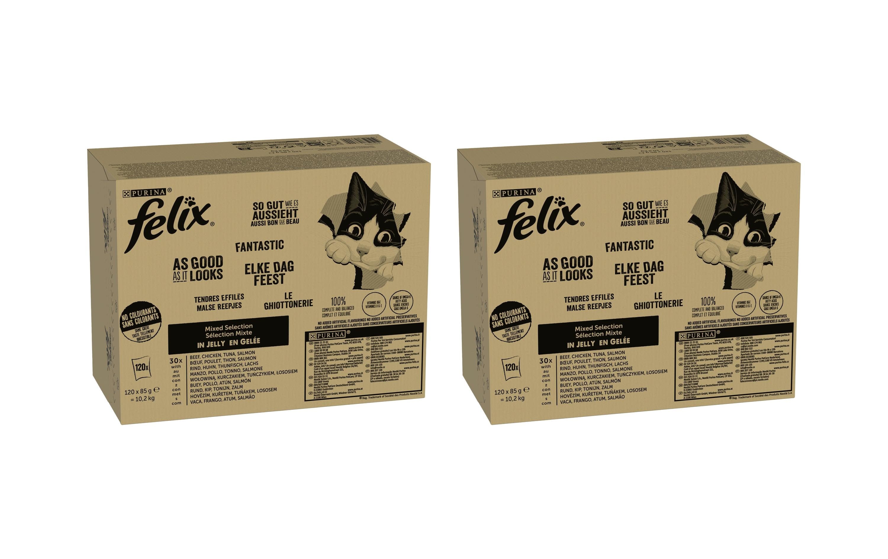 Felix Nassfutter So gut wie es aussieht Fleisch & Fisch, 2 x 120x85g