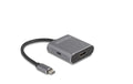Delock USB Typ-C Splitter zu 2x HDMI MST mit USB Type-C, PD