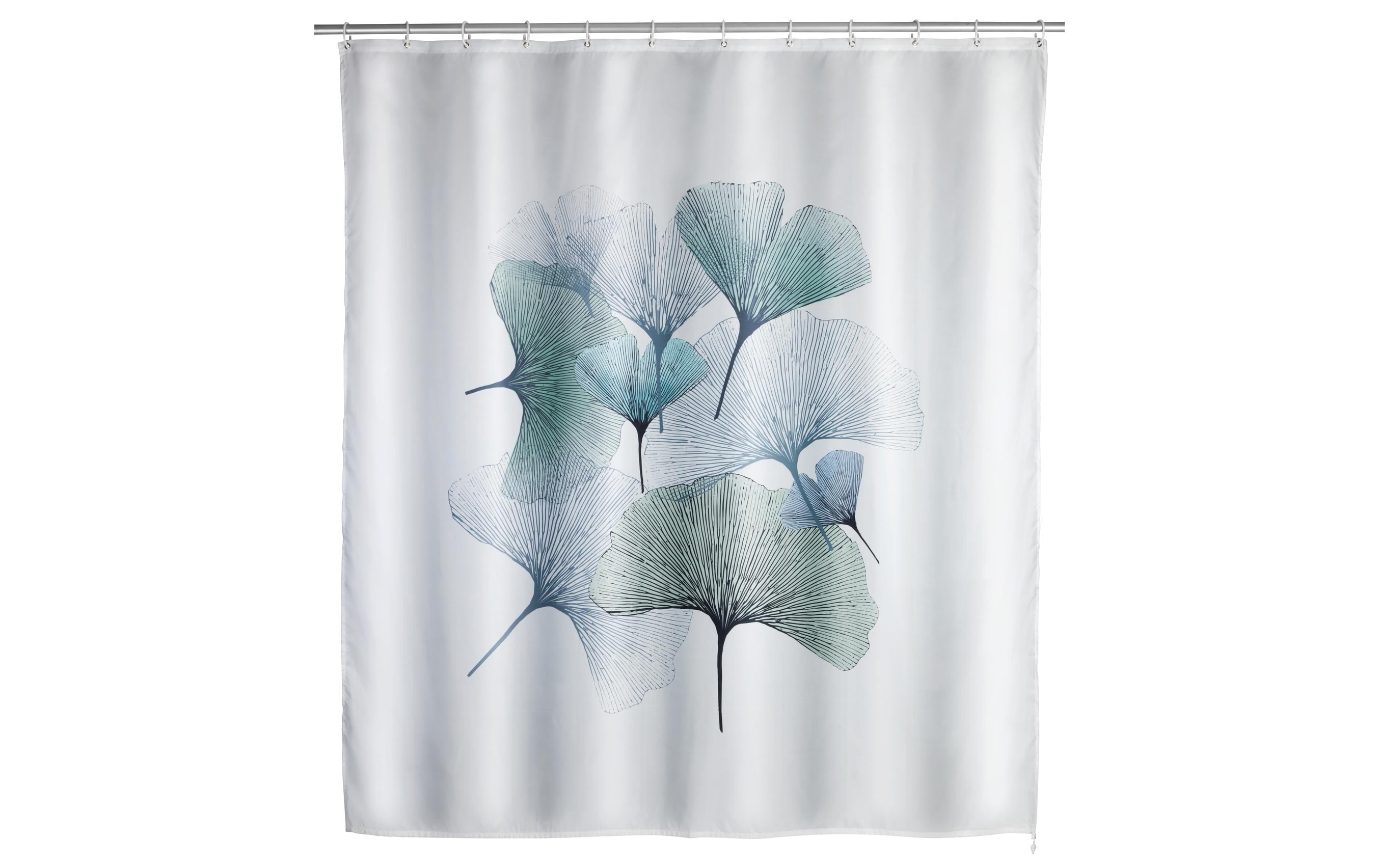 Wenko Duschvorhang Anti-Schimmel Grösse: 180x200, Polyester, Ginkgo