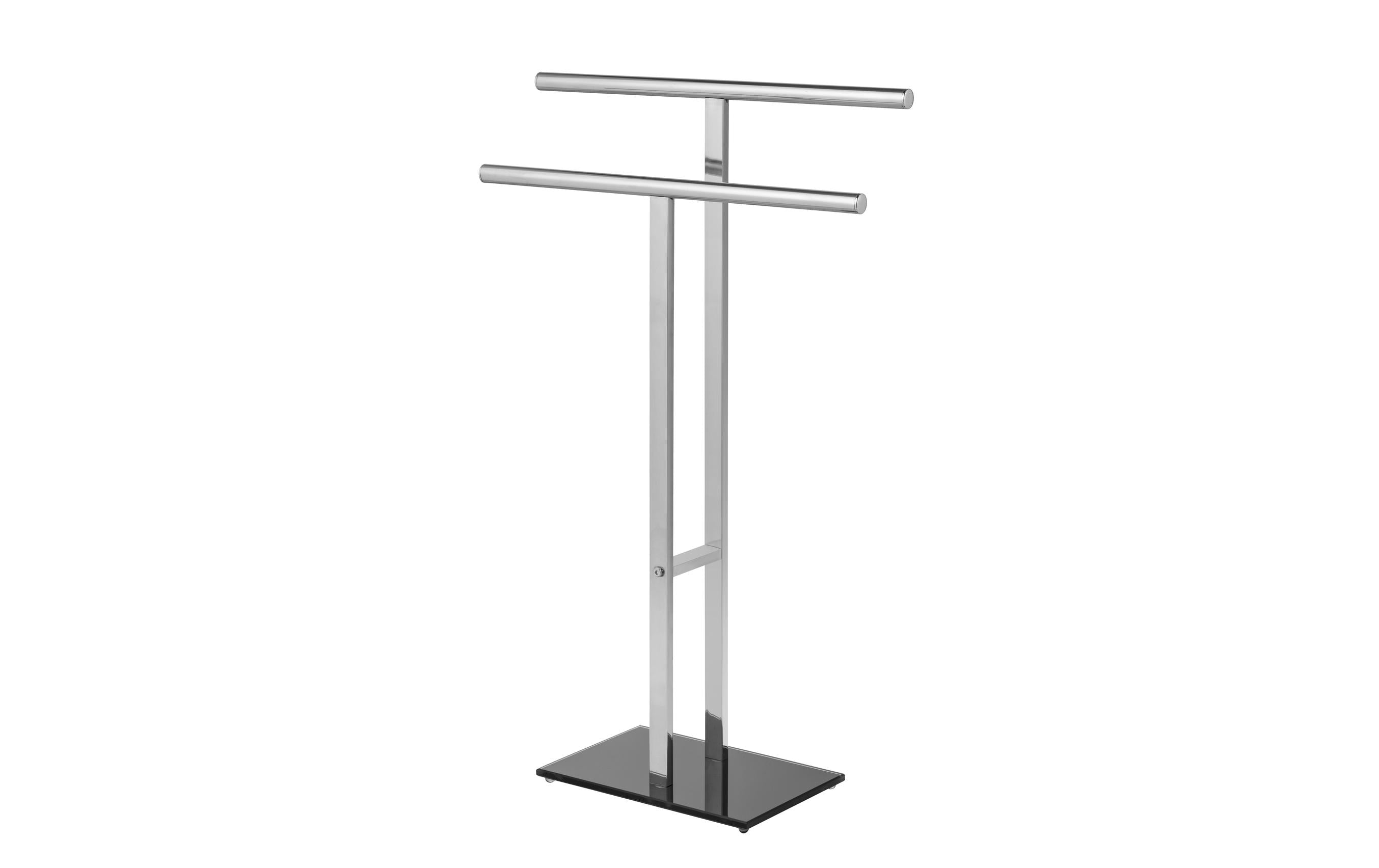Wenko Handtuchständer T-Form Lava Grösse: 50x20x81.5cm, silber/schwarz