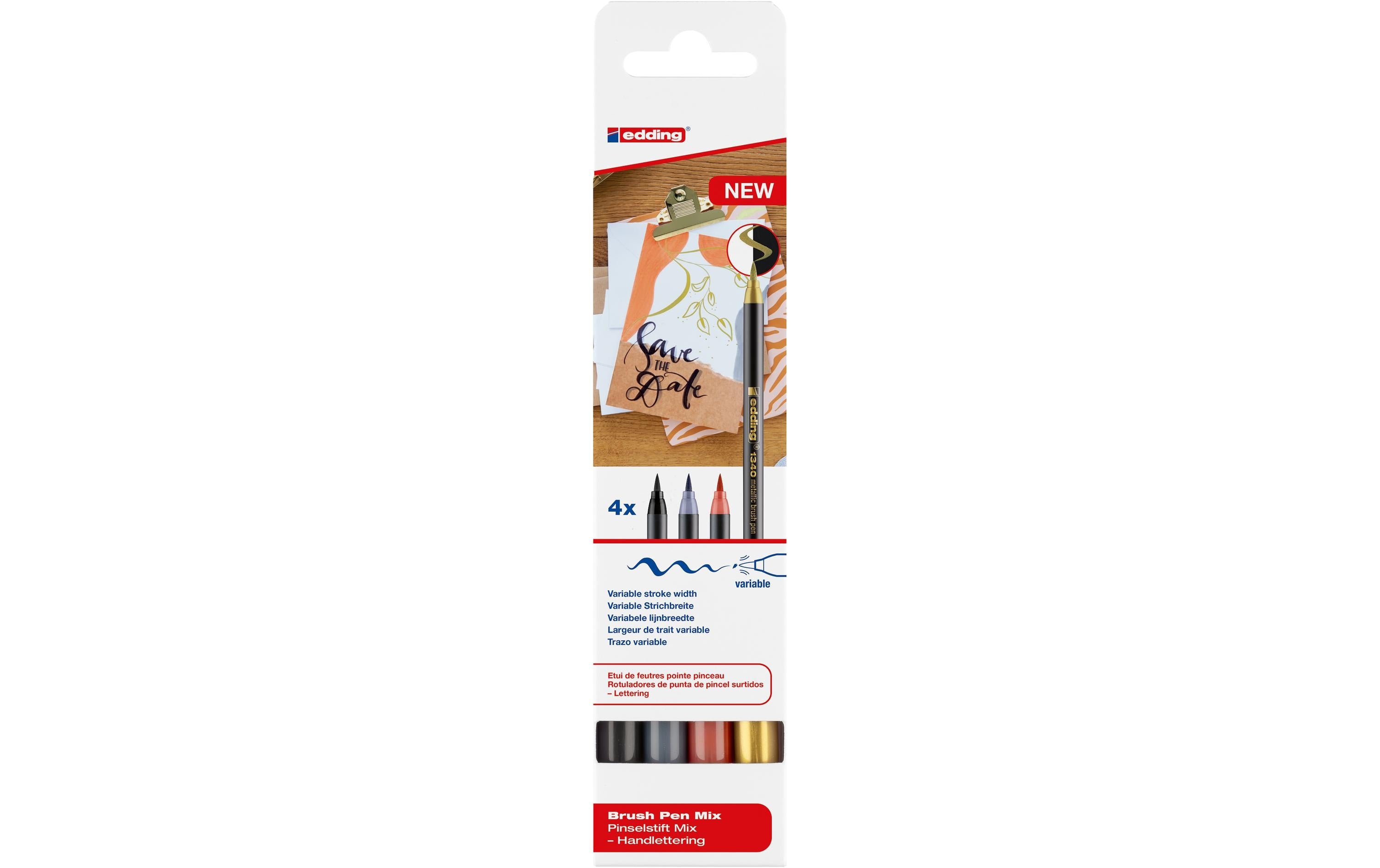 Brushpen 1340 metallic Mix 4 Stück, farblich assortiert
