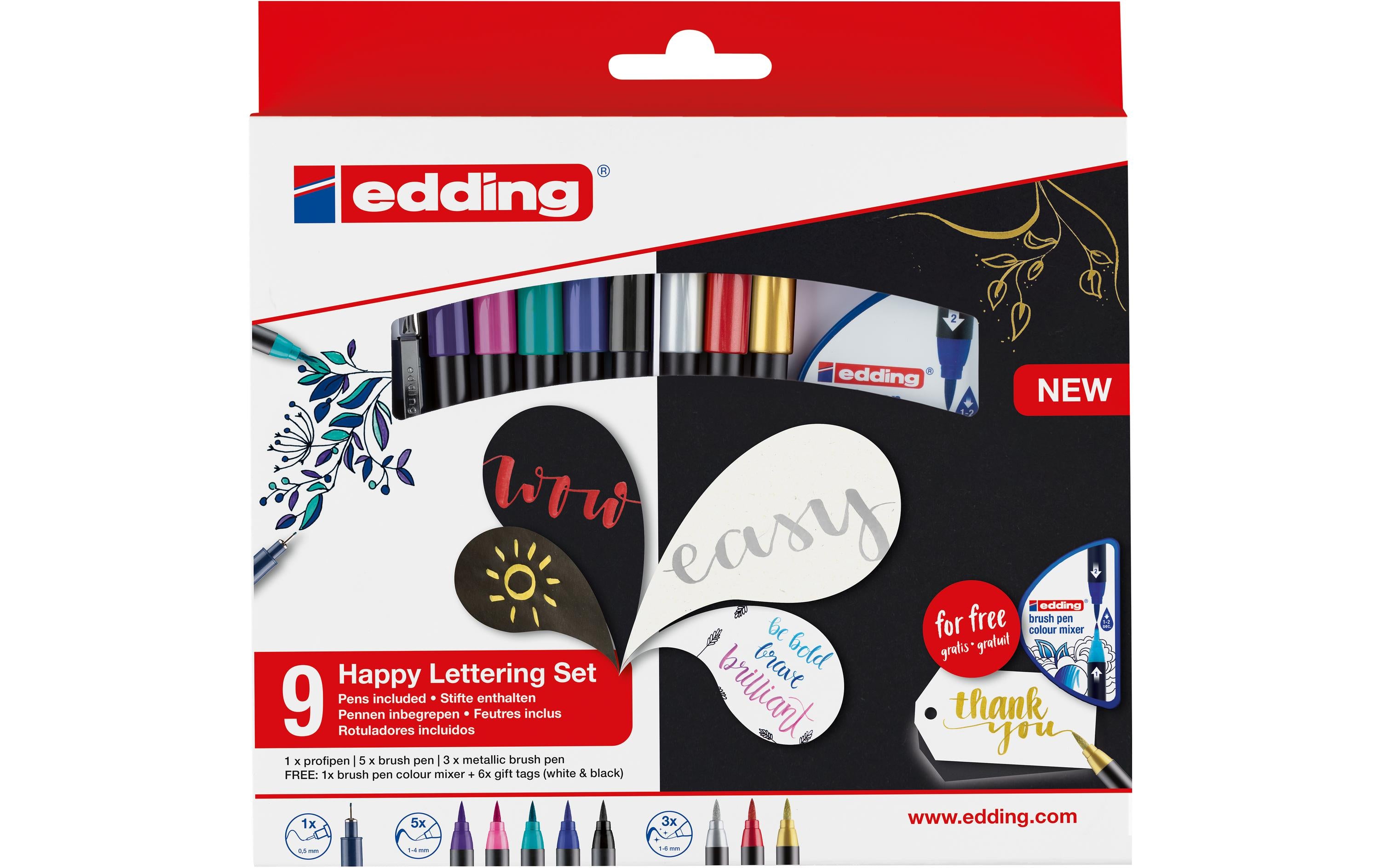 Brushpen 1340 Happy Lettering Set 9+2 Stück