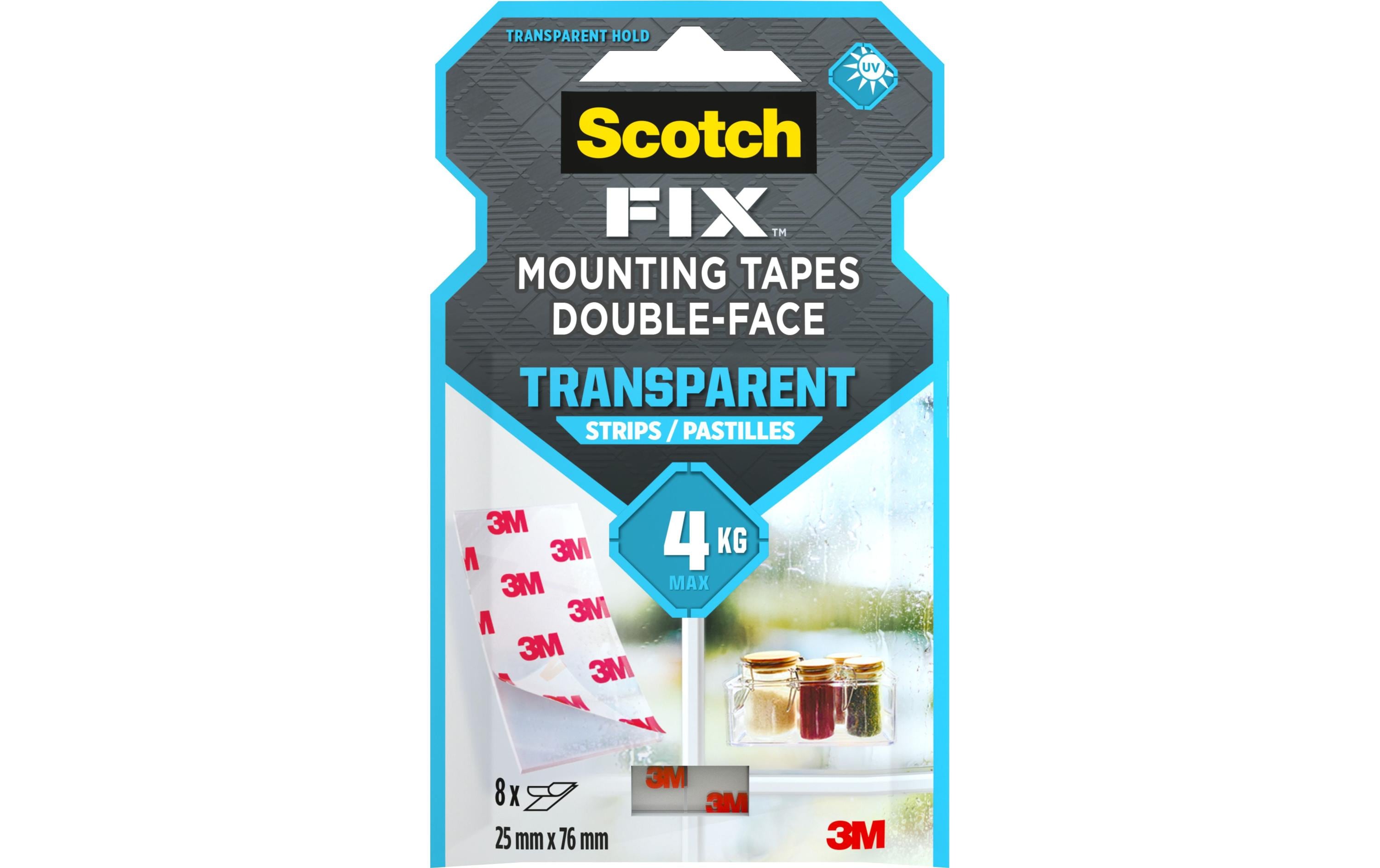 Scotch-Fix Transparente Montagestreifen 4910C-ST8-P 8 Streifen/Packung