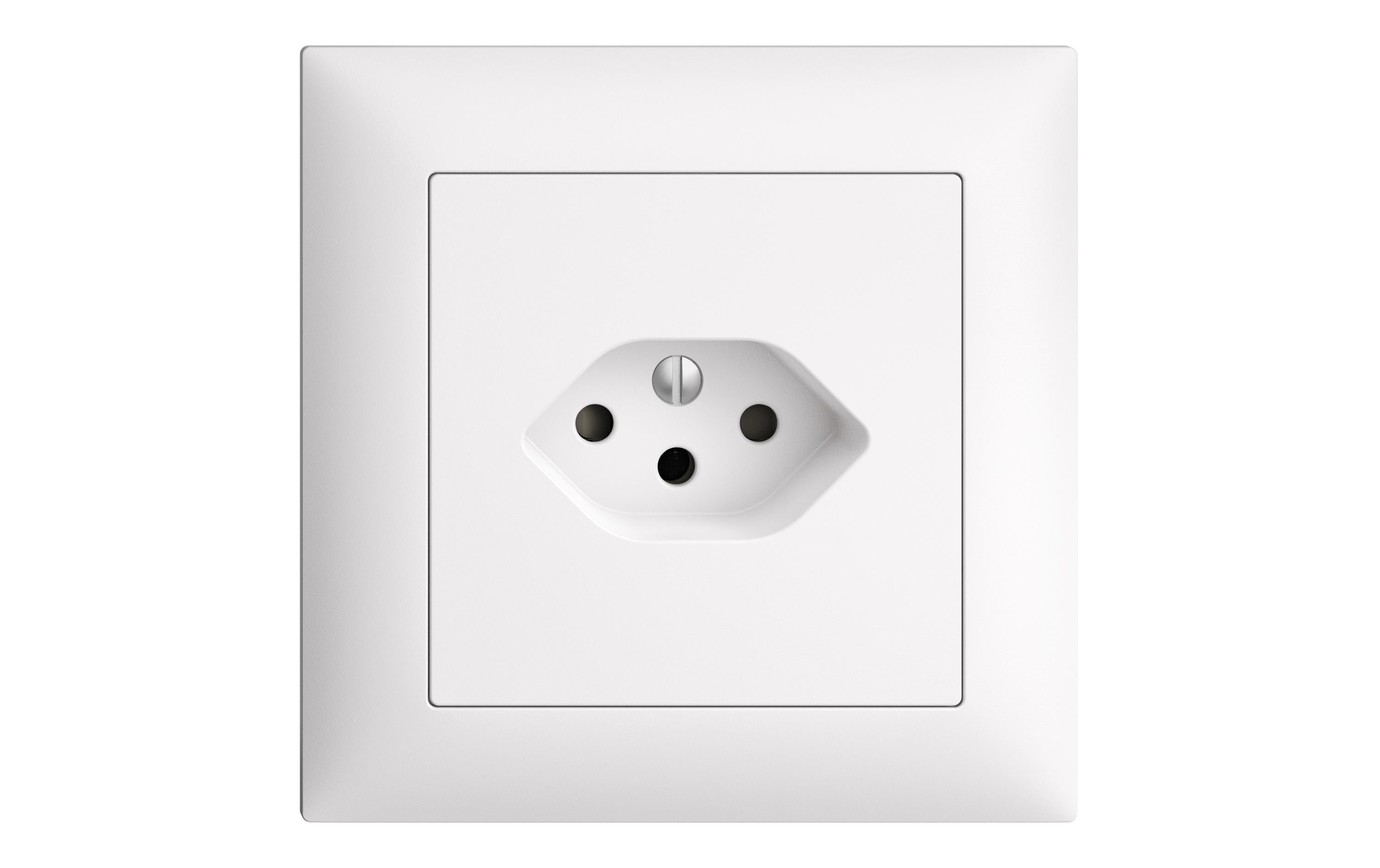 Feller EDIZIOdue Steckdose 1xT13, UP, weiss Komplettset mit Rahmen