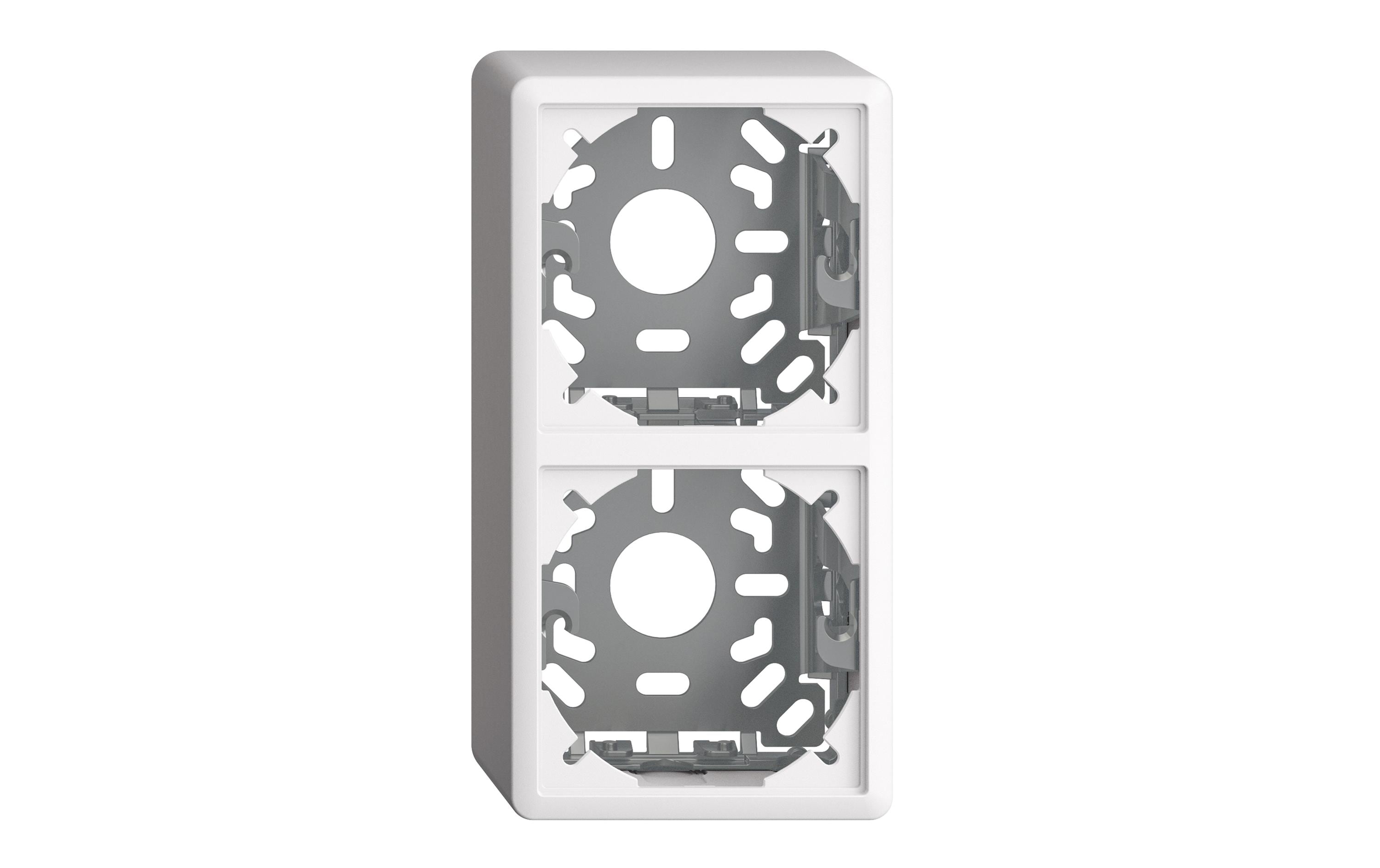 Feller EDIZIOdue Sockel I+I 54mm, AP, weiss Kappe mit Befestigungsbügel