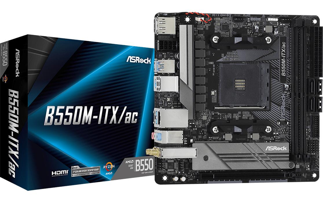 ASRock B550M-ITX/AC, mATX, AM4 AMD B550, 2x DDR4, PCI-E 4.0