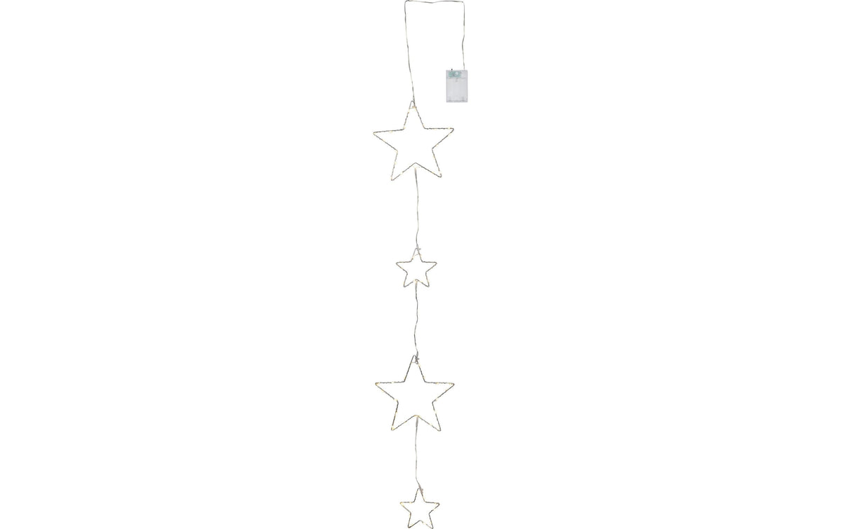 Star Trading Lichterkette Dew Drop Stars IP20, Warmweiss, 60 LEDs, 105cm