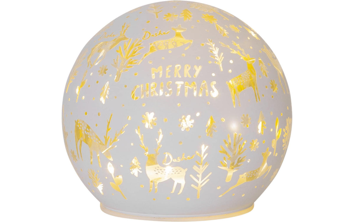 Star Trading Glas Decoration MerryX-mas IP20, Warmweiss, Weiss