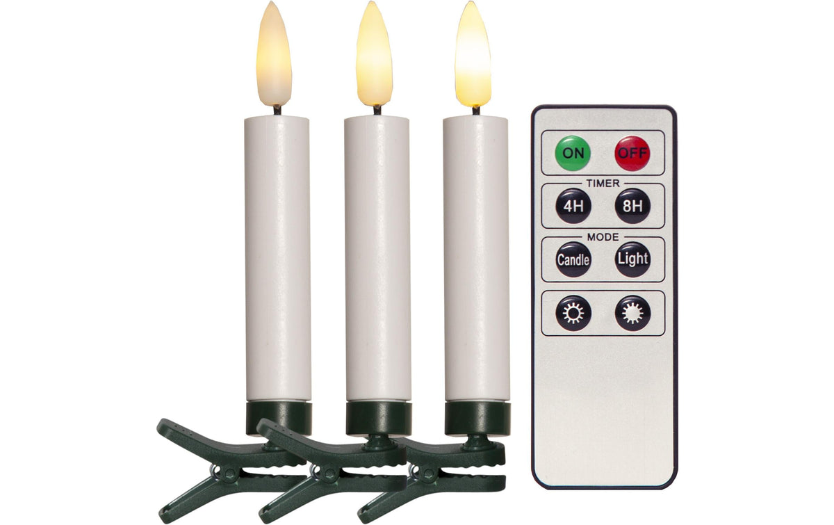 Star Trading Baumkerzen Flamme IP20, Warmweiss, Weiss