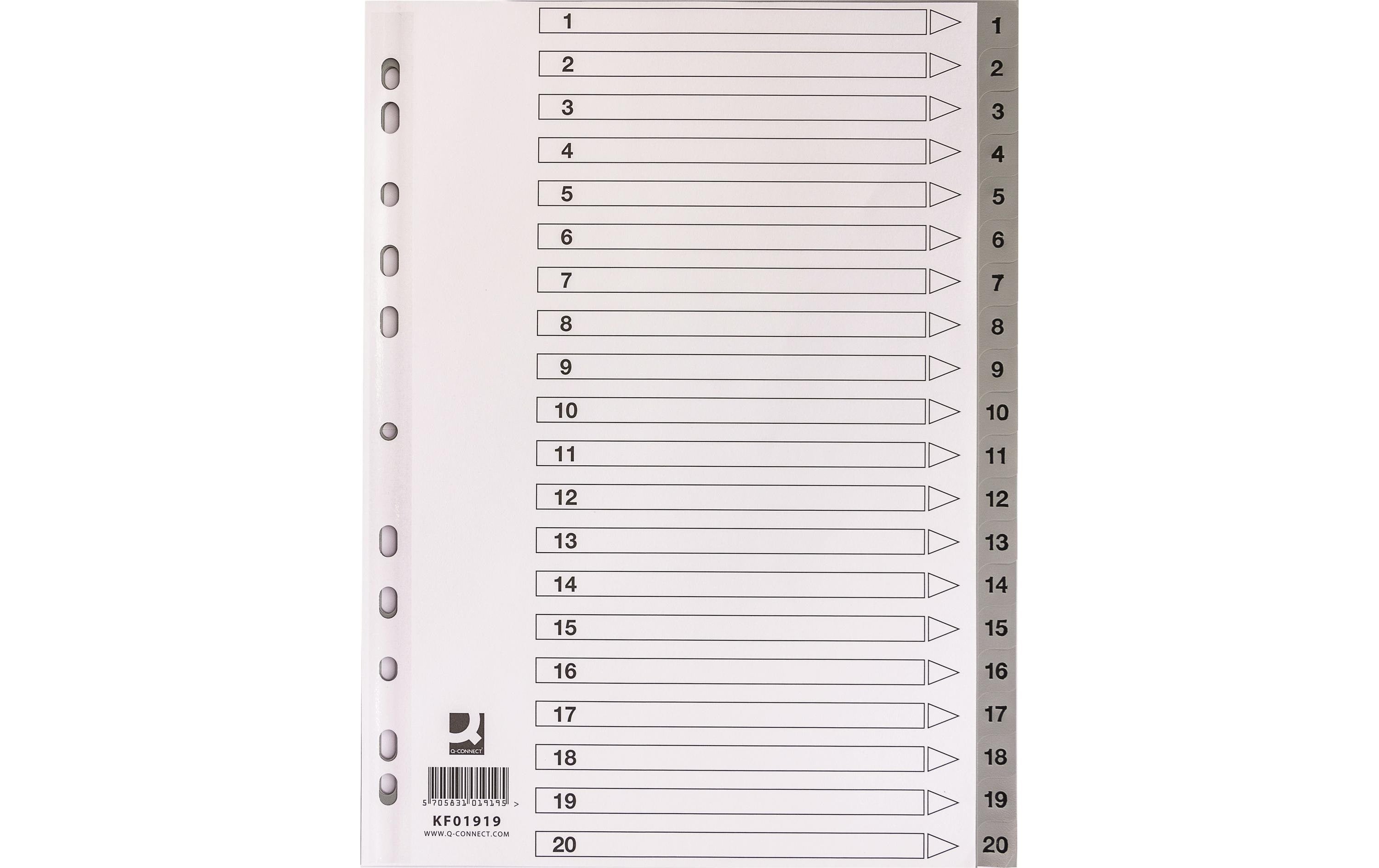 Connect Register A4 1-20, PP mit Indexblatt, recyclingfähig