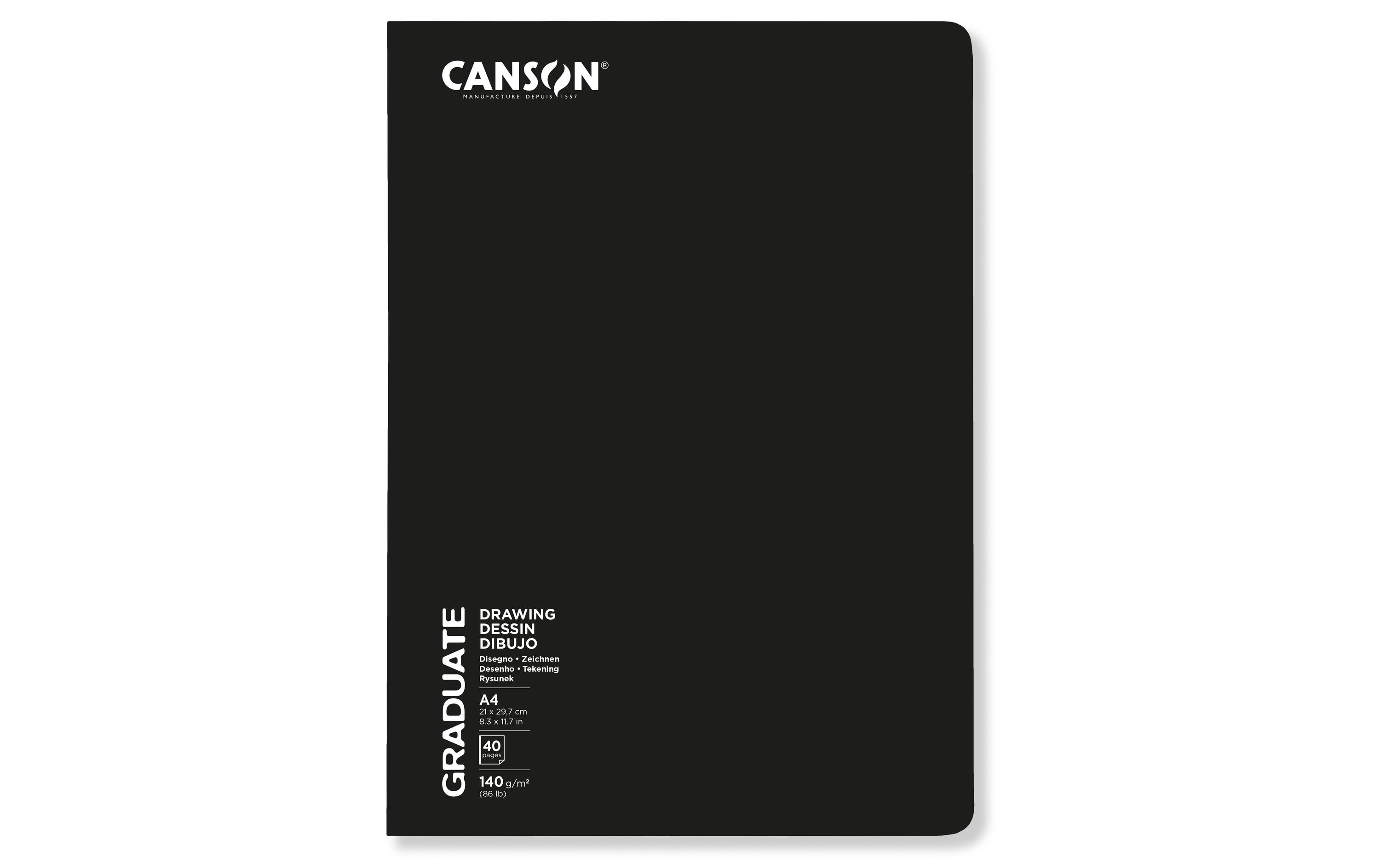 Canson Zeichenheft Graduate Agrafe A4 140g/m2, 20Bl, leicht gekörnt, Softcv, FSC