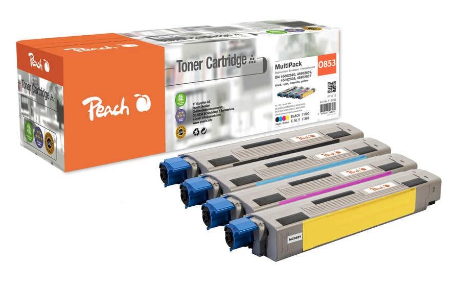 Peach Toner OKI MC853 MultiPack 1x 7000 S. black, 3x7300 S. c,m,y