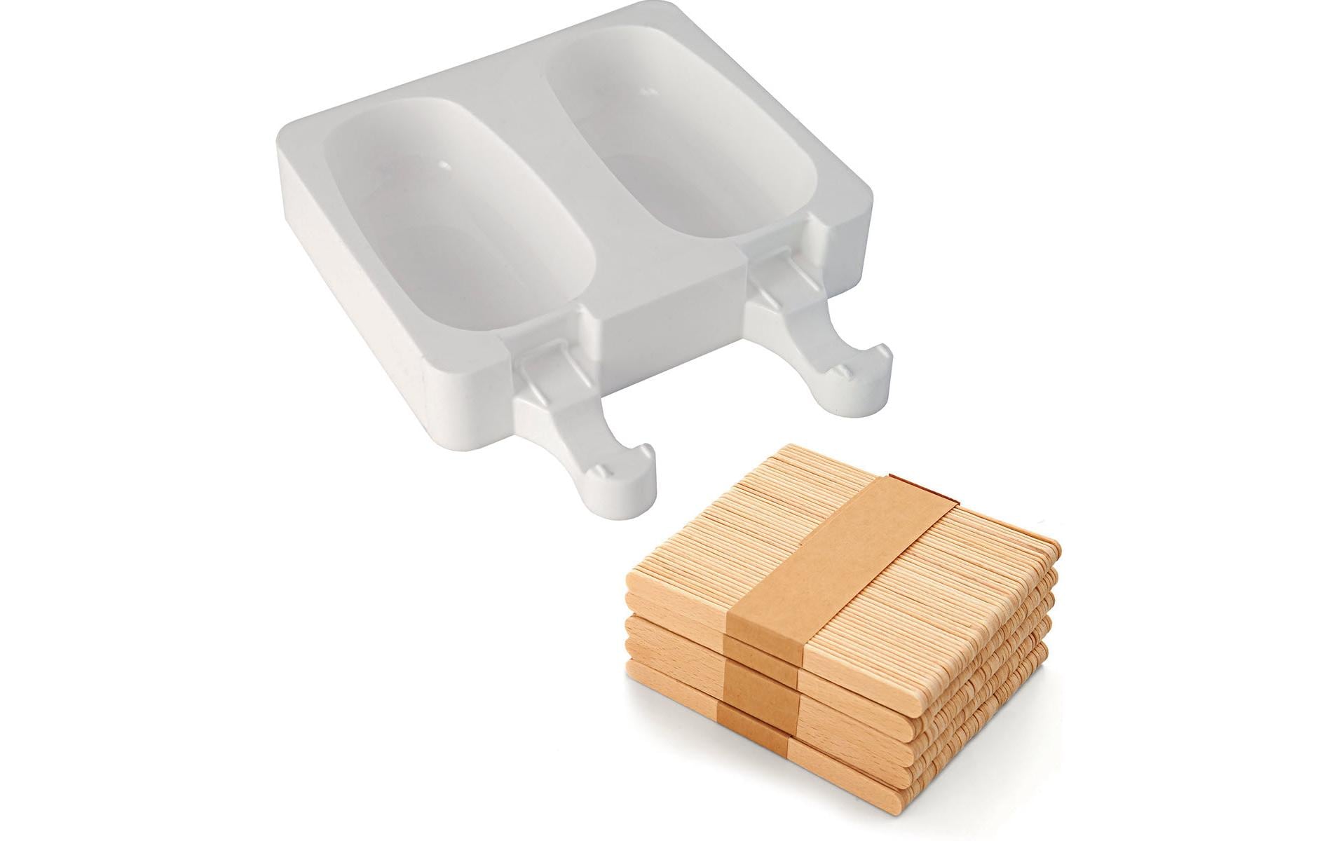 Silikomart Eisform Classic 2 Mulden samt Holzstäbchen und Rezept