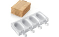 Silikomart Eisform mini Classic 4 Mulden samt Holzstäbchen und Rezept