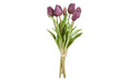 Dekomat Strauss TulpenRoyla,Violett,7er Set 38x20 cm (HxD),weicher Kunststoff Realtouch