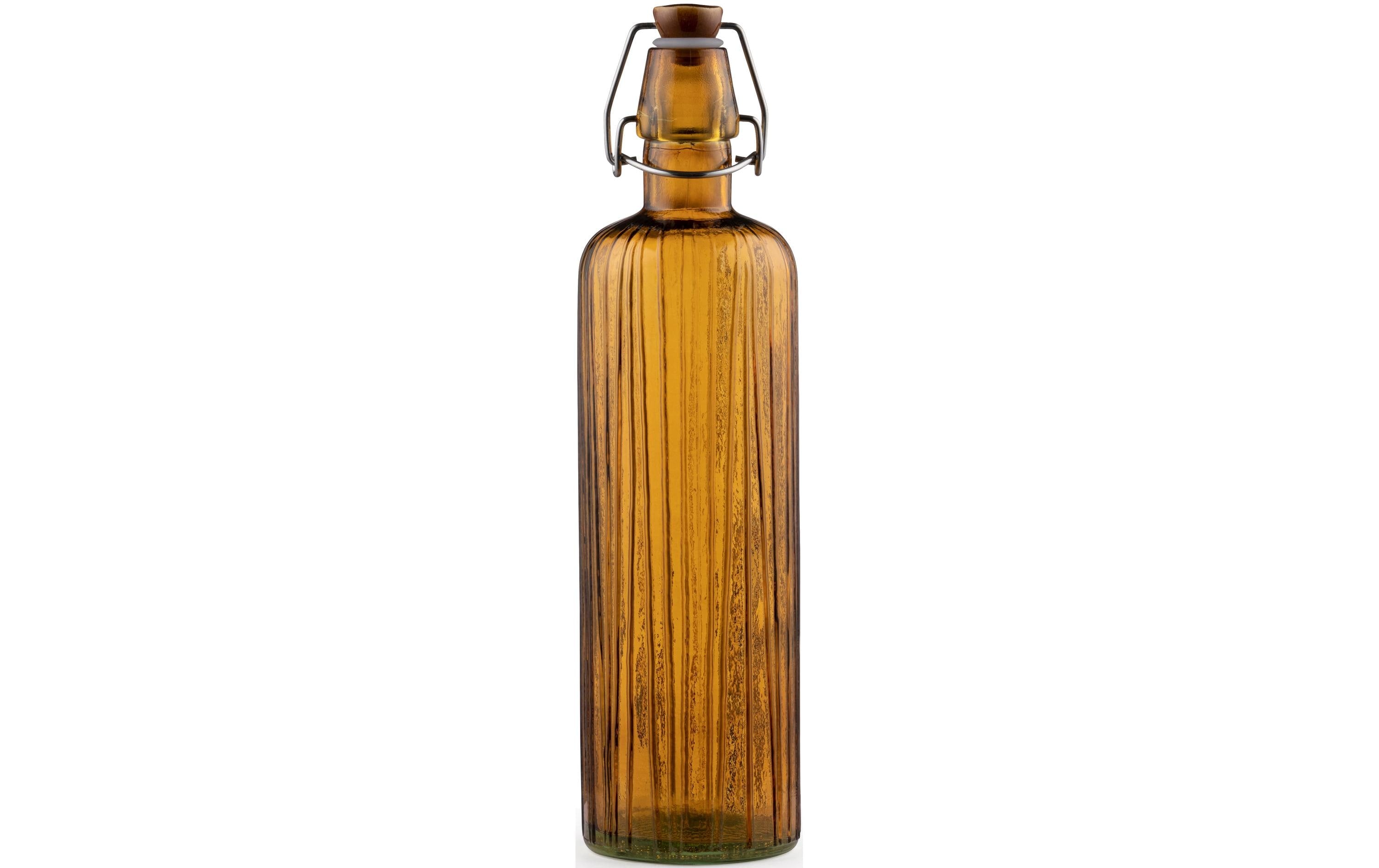 Bitz Glasflasche Kusintha Amber 0.75l 1 Stk., 8x30cm, Glas, Bügelverschluss