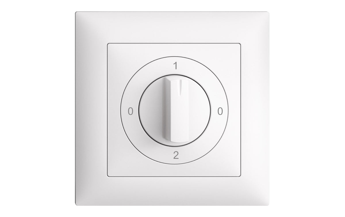 Feller EDIZIOdue Drehschalter 0-1-0-2, UP Umschalter 2/1L, weiss