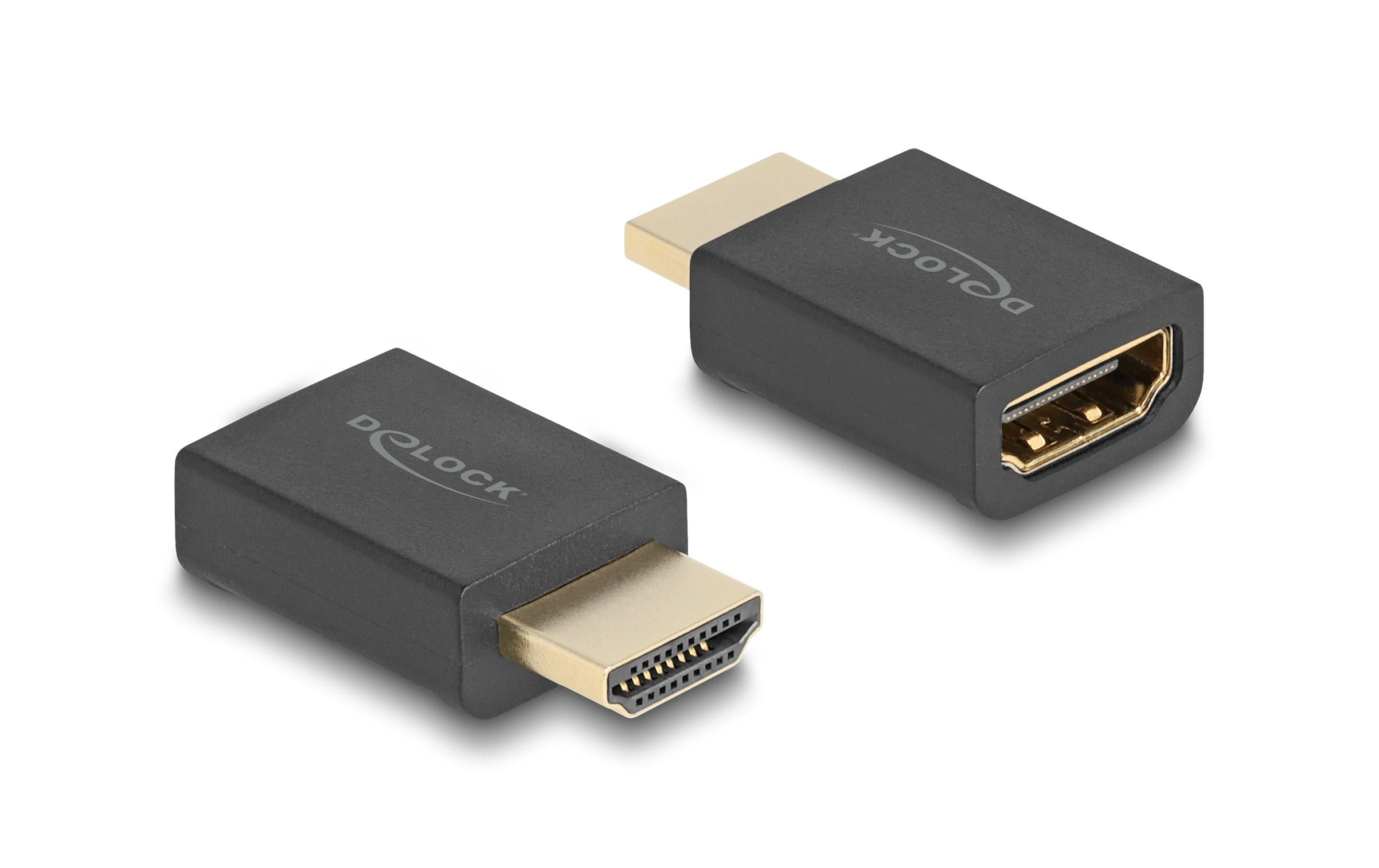 Delock Adapter HDMI Stecker zu Buchse 8K 60Hz, schwarz