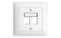 Feller EDIZIOdue Keystone Montage Set UP 2-fach, Auslass gerade, 878 140 000