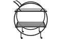 Kare Bartrolley Loft Schwarz Grösse: 74x39x85cm, Metall/Glas