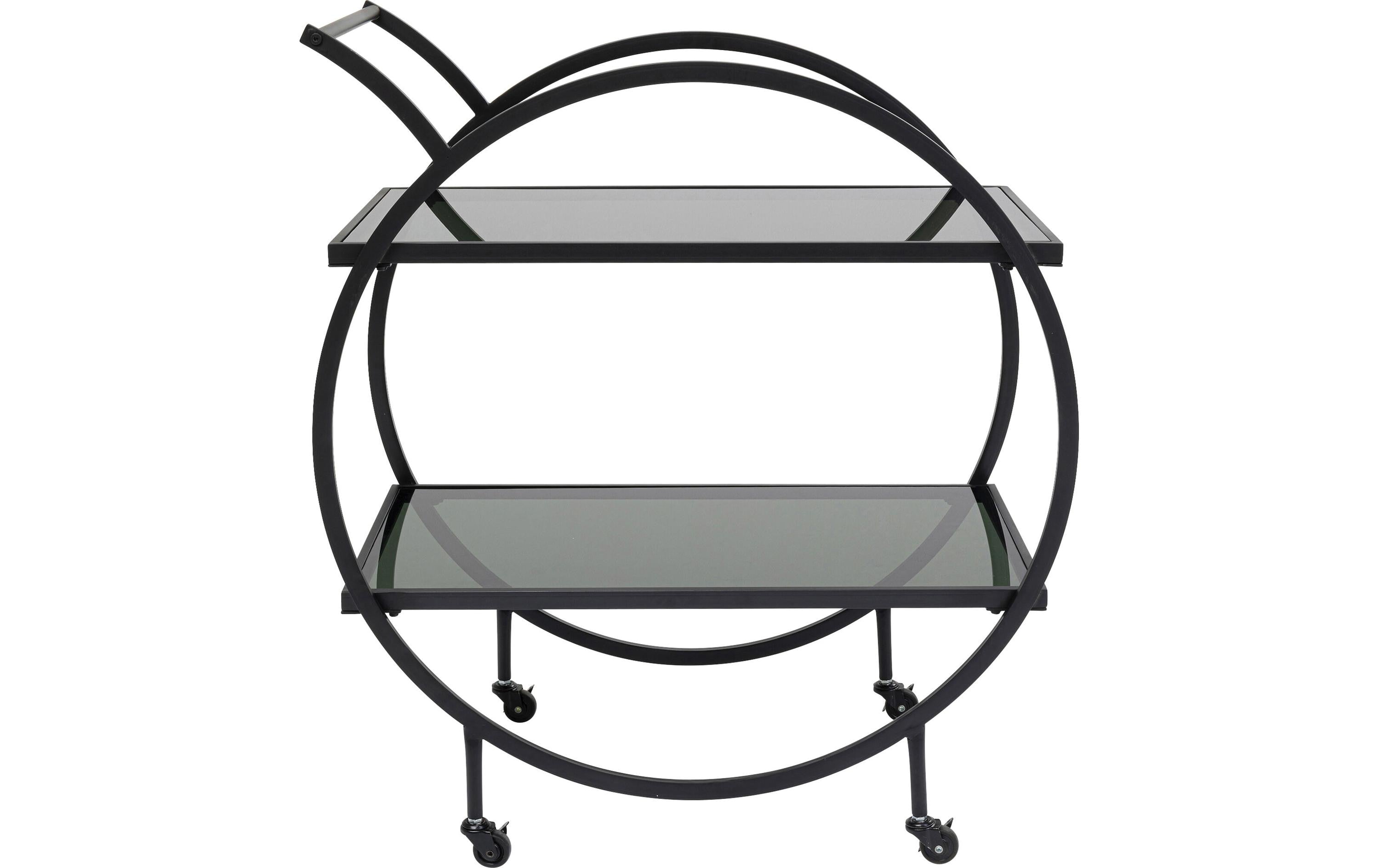 Kare Bartrolley Loft Schwarz Grösse: 74x39x85cm, Metall/Glas