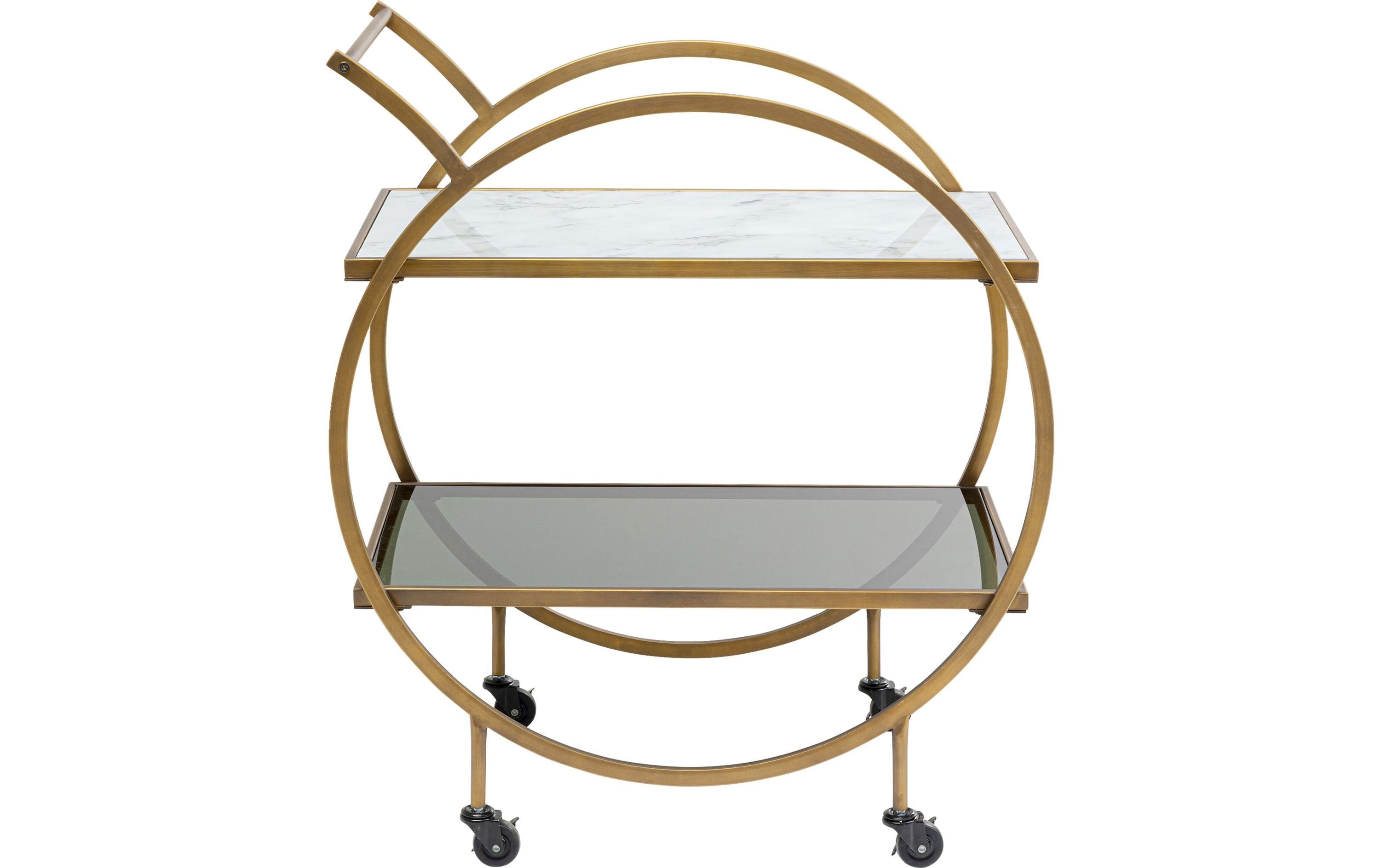 Kare Bartrolley Loft Braun/Gold Grösse: 74x39x85cm, Metall/Glas