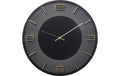 Kare Wanduhr Leonardo Grösse: 49x49x5cm, Schwarz/Gold