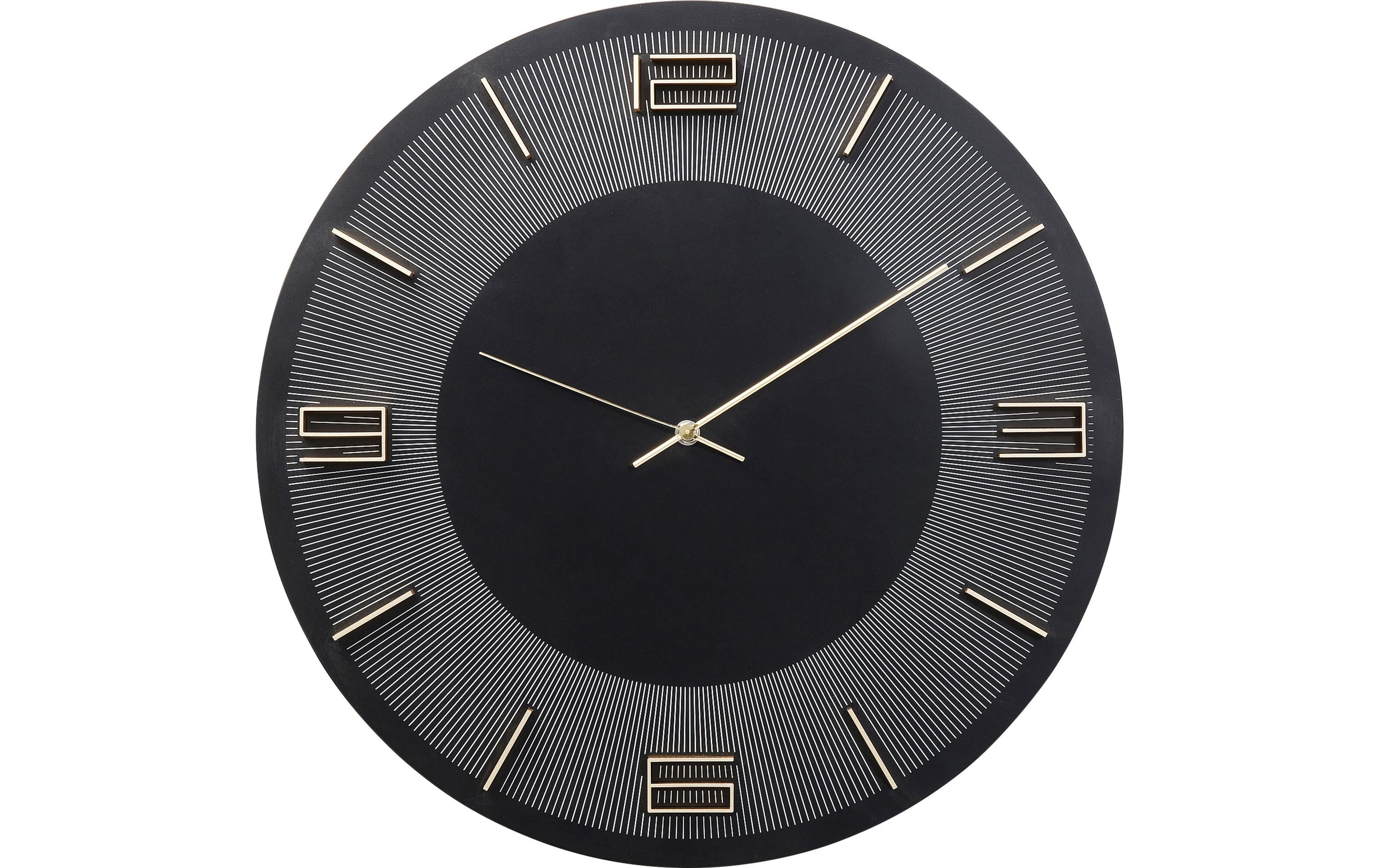 Kare Wanduhr Leonardo Grösse: 49x49x5cm, Schwarz/Gold