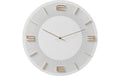 Kare Wanduhr Leonardo Grösse: 49x49x5cm, Weiss/Gold