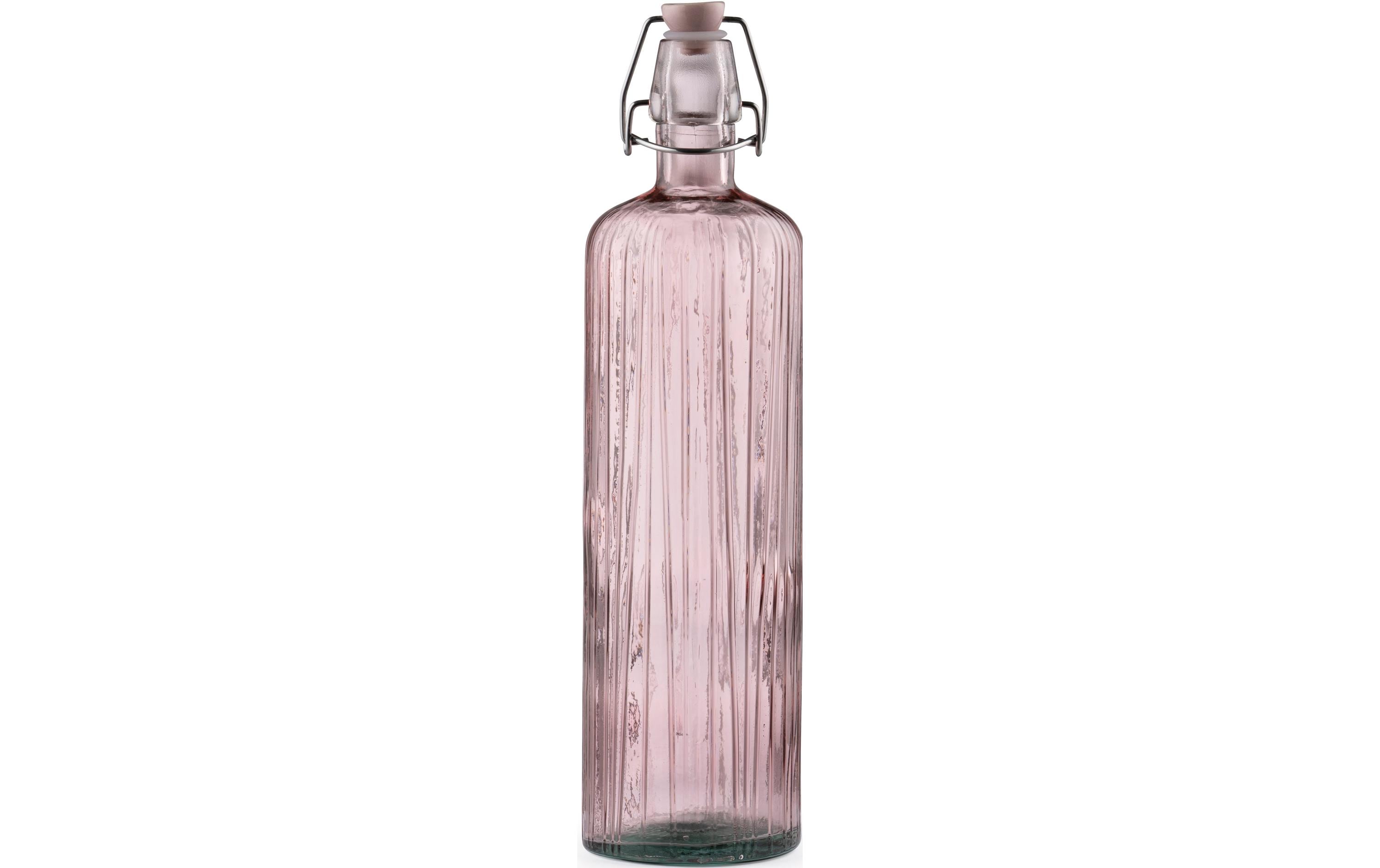 Bitz Glasflasche Kusintha Pink 1.2l 1 Stk., 8x34cm, Glas, Bügelverschluss